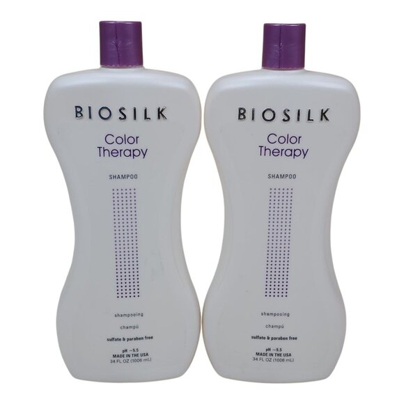Biosilk Color Therapy Shampoo 2 Pk Sulfate Paraben Free Jumbo 34 oz Colored Hair - Picture 6 of 7